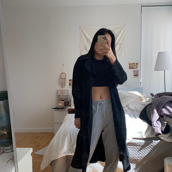 Aritzia Wilfred Black Trench Coat - Picture 1 of 8